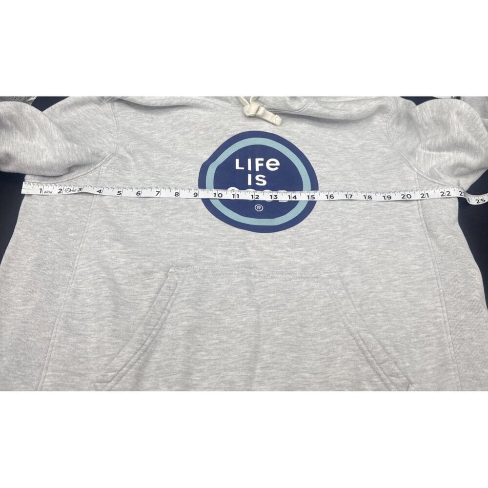 LIFE IS GOOD Women’s Gray Spread Good Vibes Hooded Sweatshirt Sz L Hoodie - Picture 8 of 9